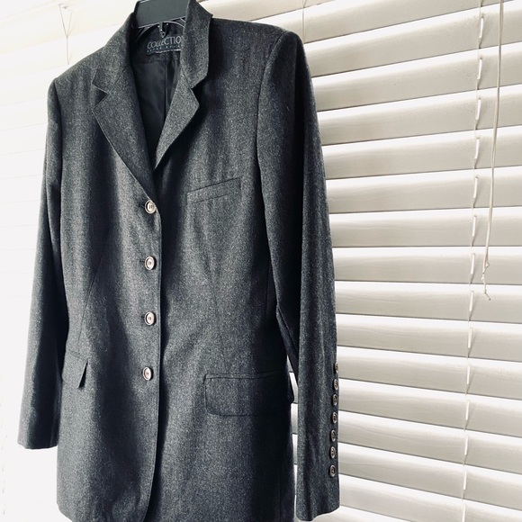 Collection Harve Benard VTG Charcoal Gray Wool Blazer Size 10 - Picture 9 of 9